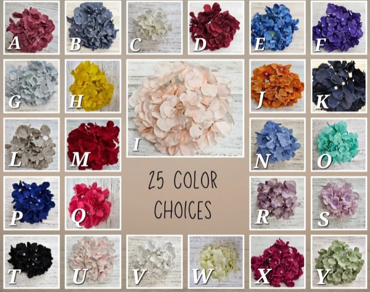 Single Silk Hydrangea (25 color choices)