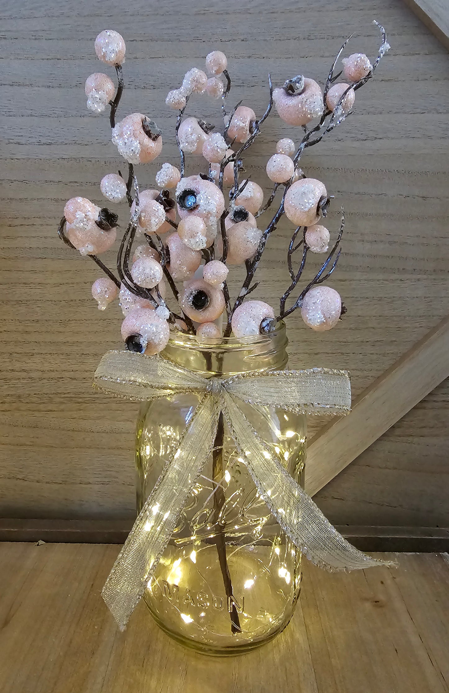 3 Piece Blush Lighted Christmas Centerpiece