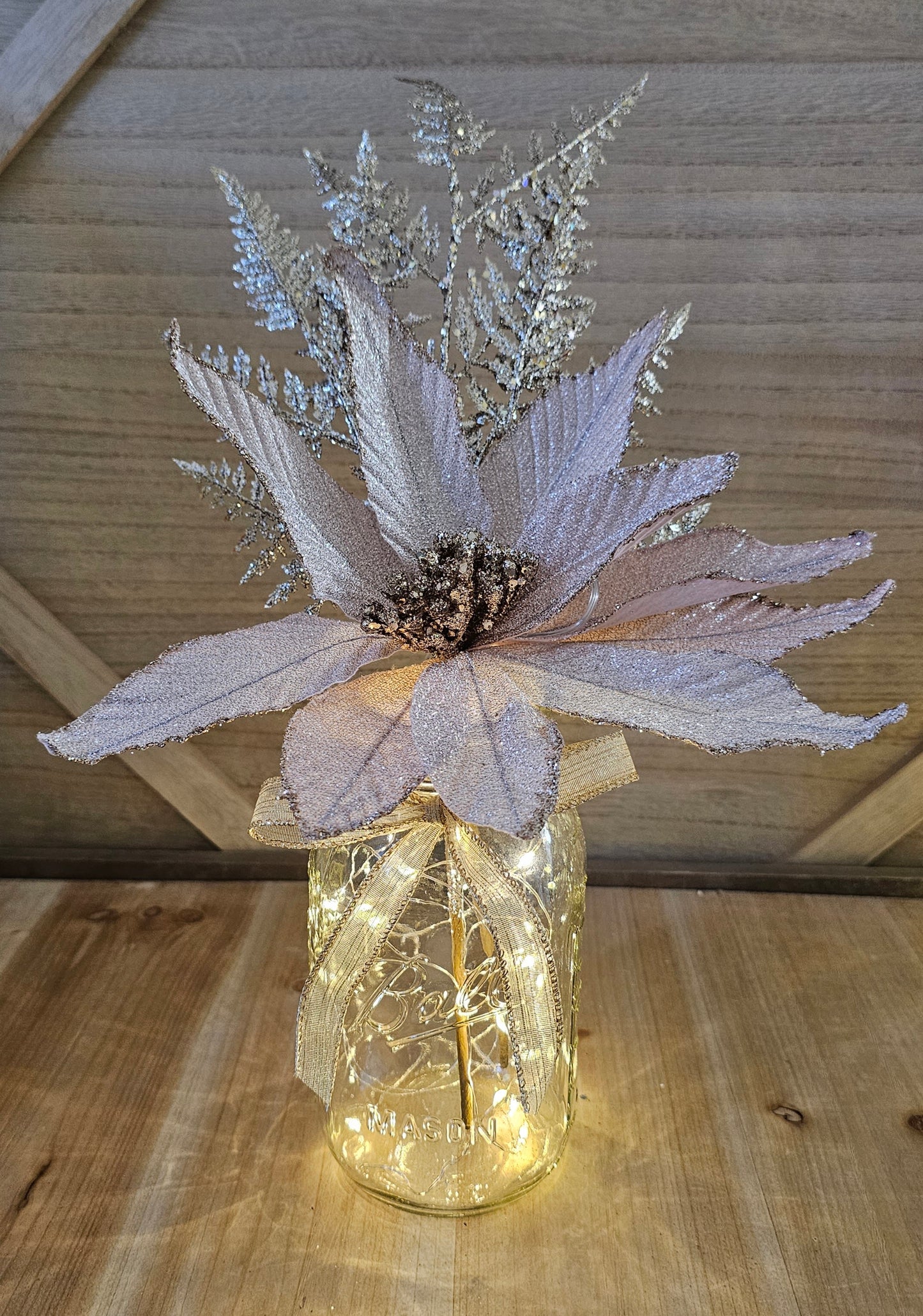 3 Piece Blush Lighted Christmas Centerpiece
