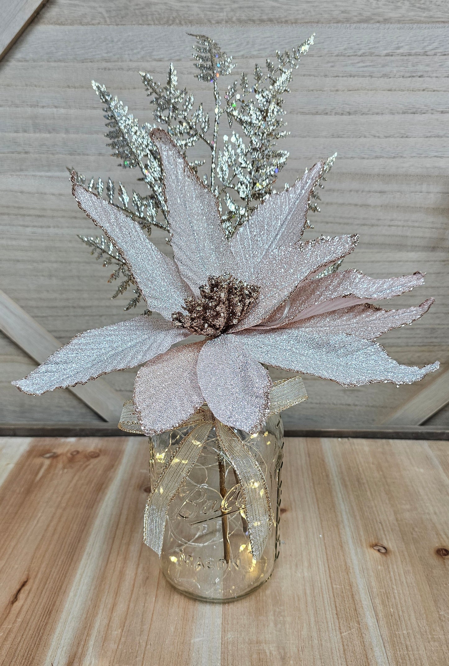 3 Piece Blush Lighted Christmas Centerpiece