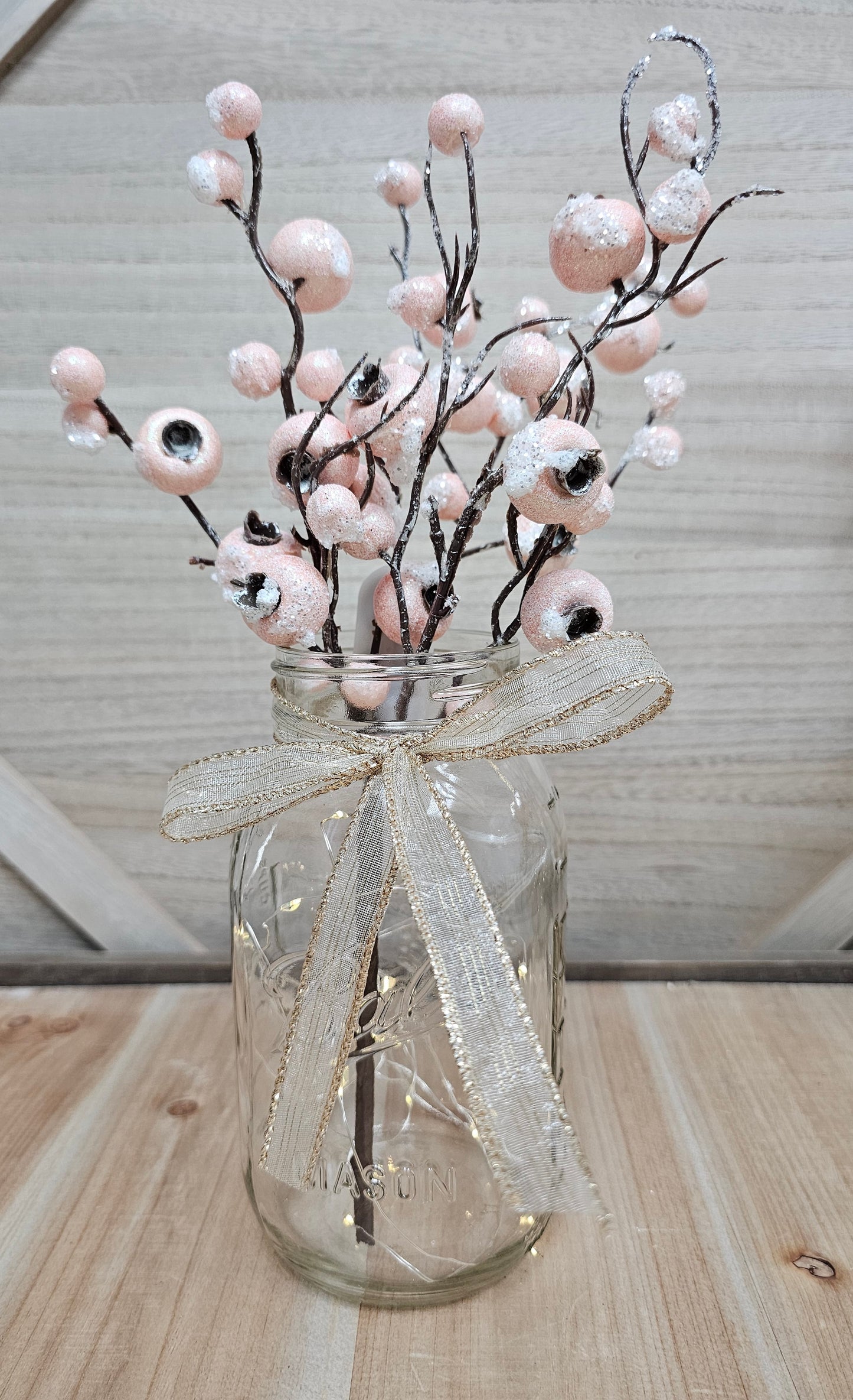 3 Piece Blush Lighted Christmas Centerpiece