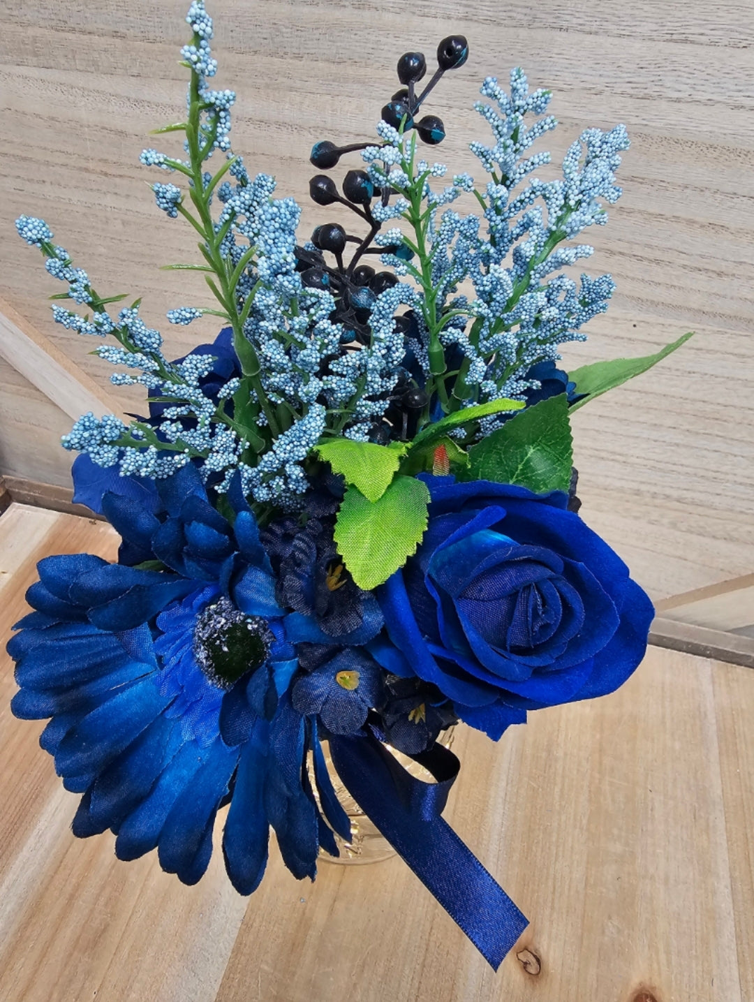 Blue Lighted Event Table Centerpiece