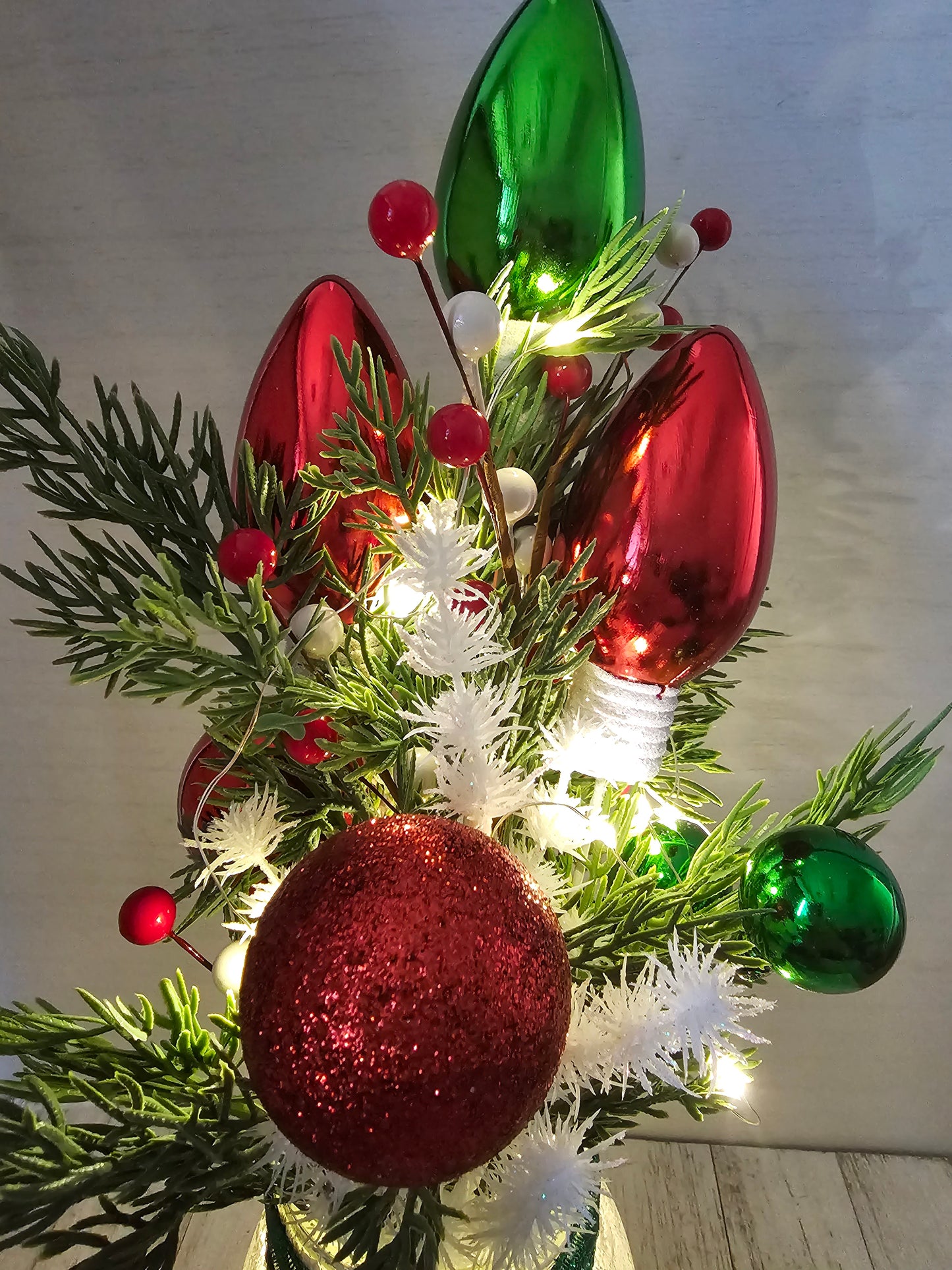 Christmas Tree Lighted Mason Jar Centerpiece