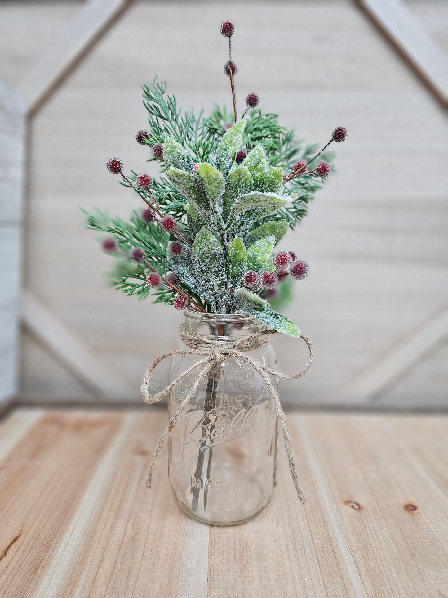 Classic Holly & Berry Christmas Centerpiece - Glassy Gal Decor