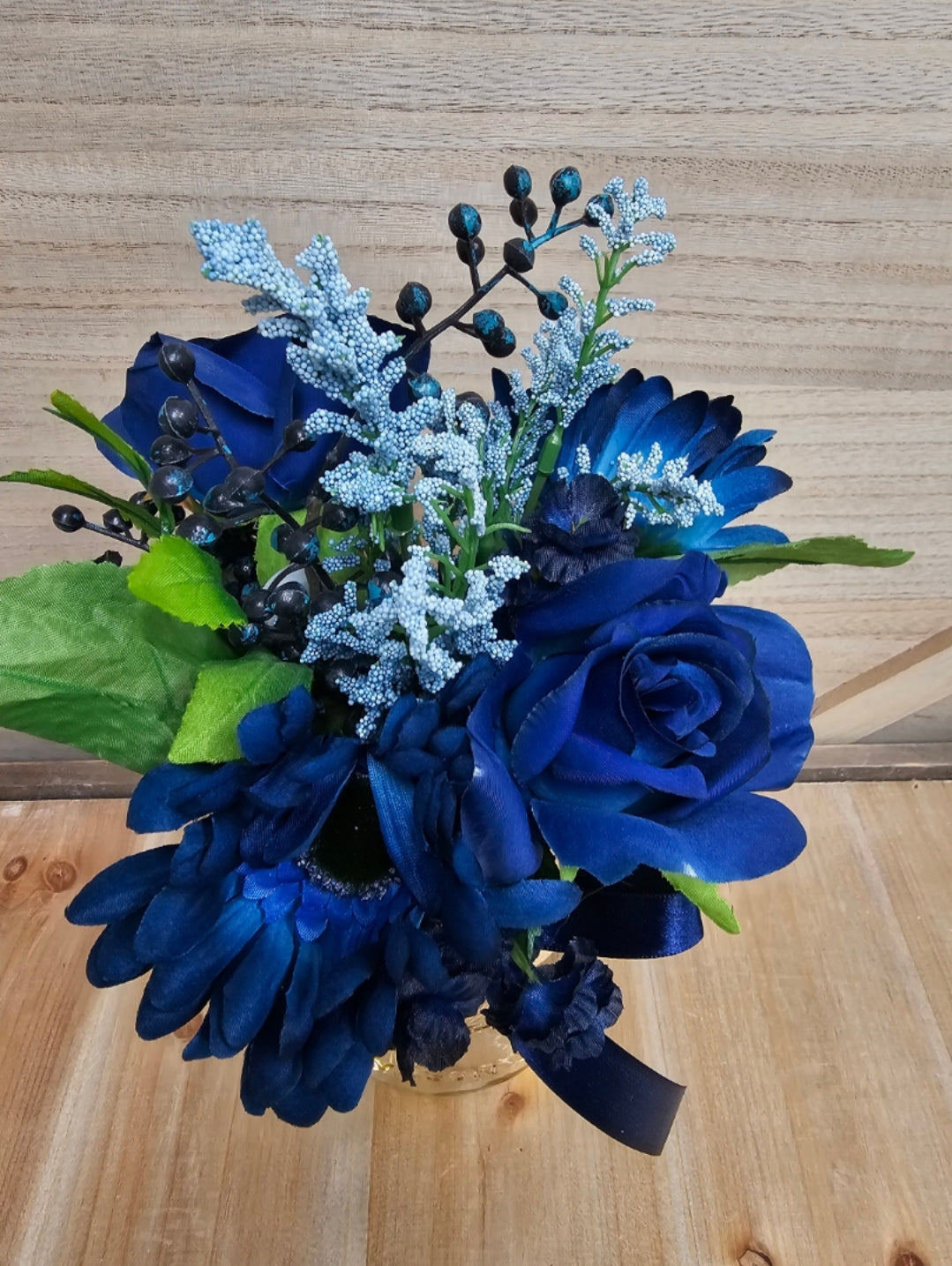 Blue Lighted Event Table Centerpiece