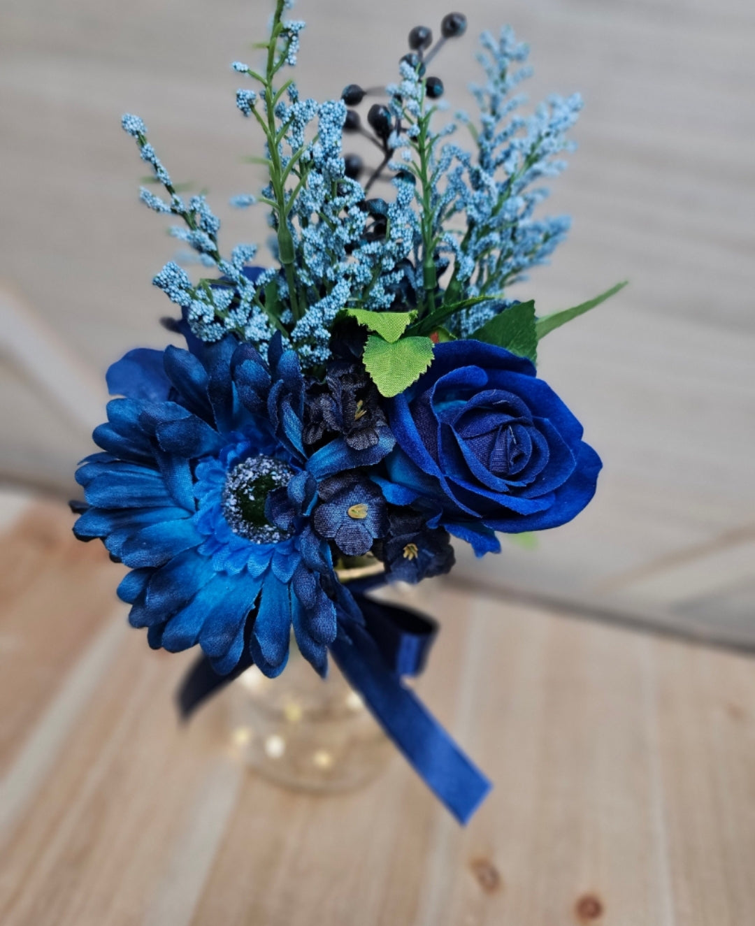 Blue Lighted Event Table Centerpiece