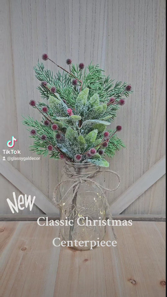 Classic Holly & Berry Christmas Centerpiece