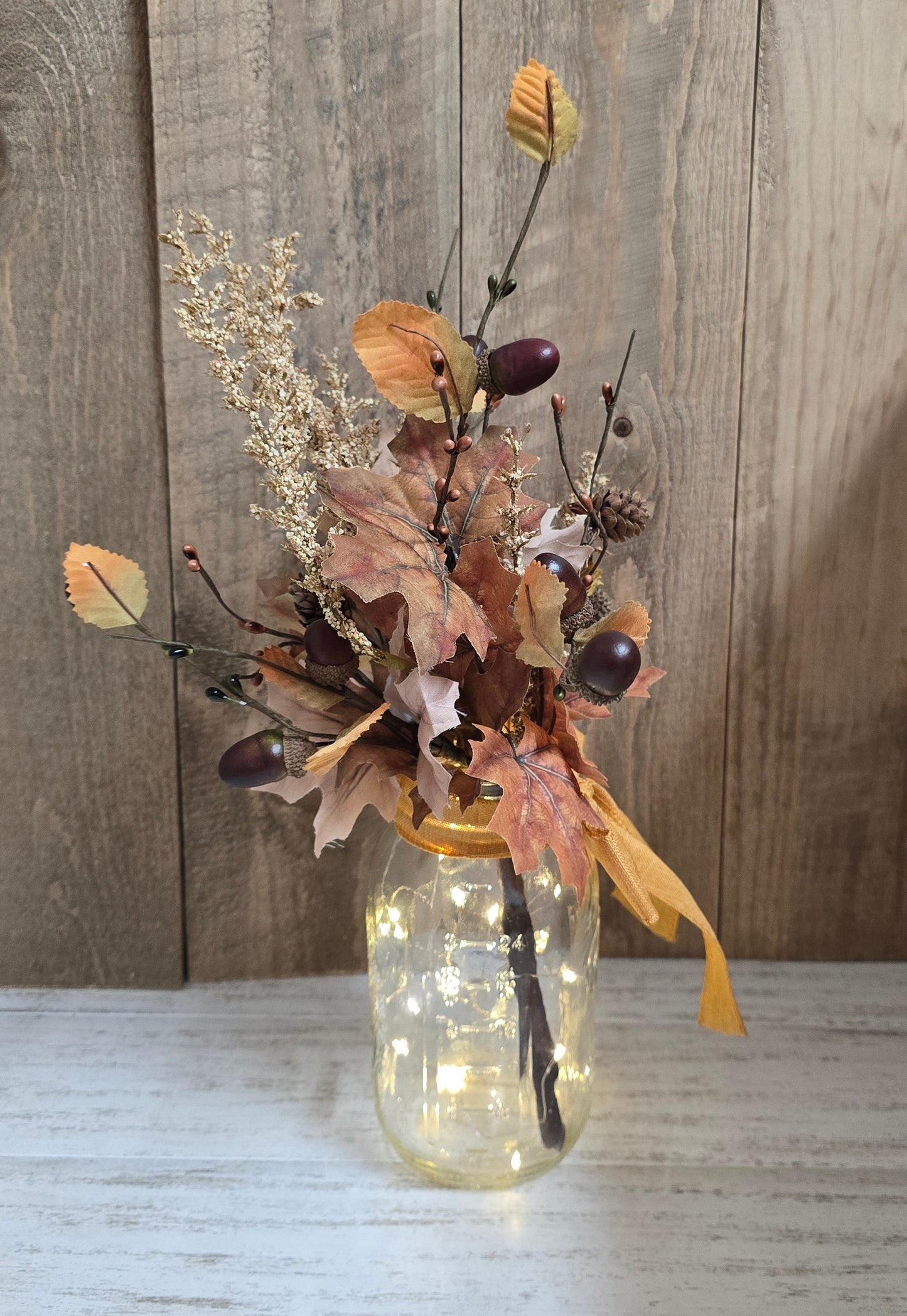 Fall Maple Leaf Lighted Centerpiece