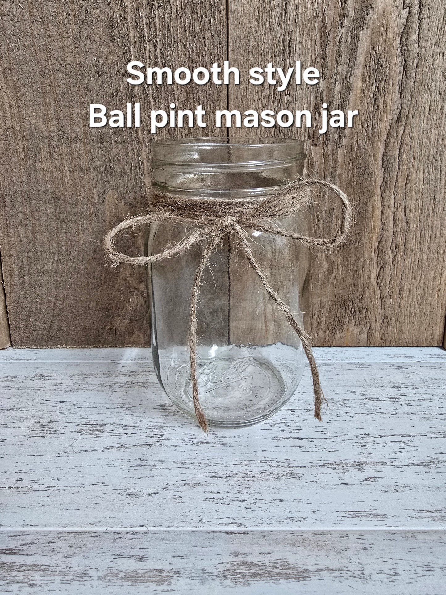 Faux Beige & Wild Grass Lighted Pint Mason Jar Centerpiece