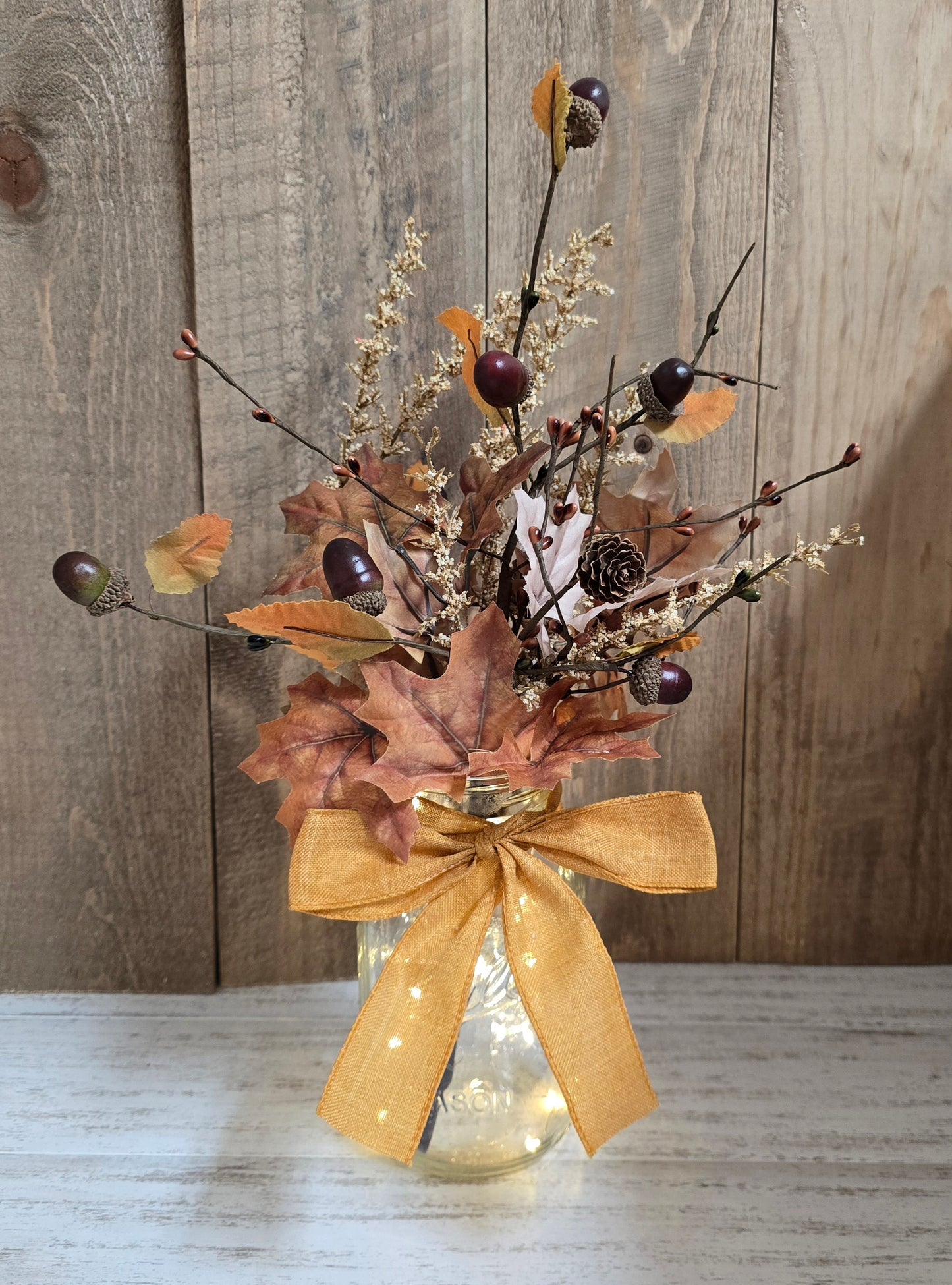 Fall Maple Leaf Lighted Centerpiece