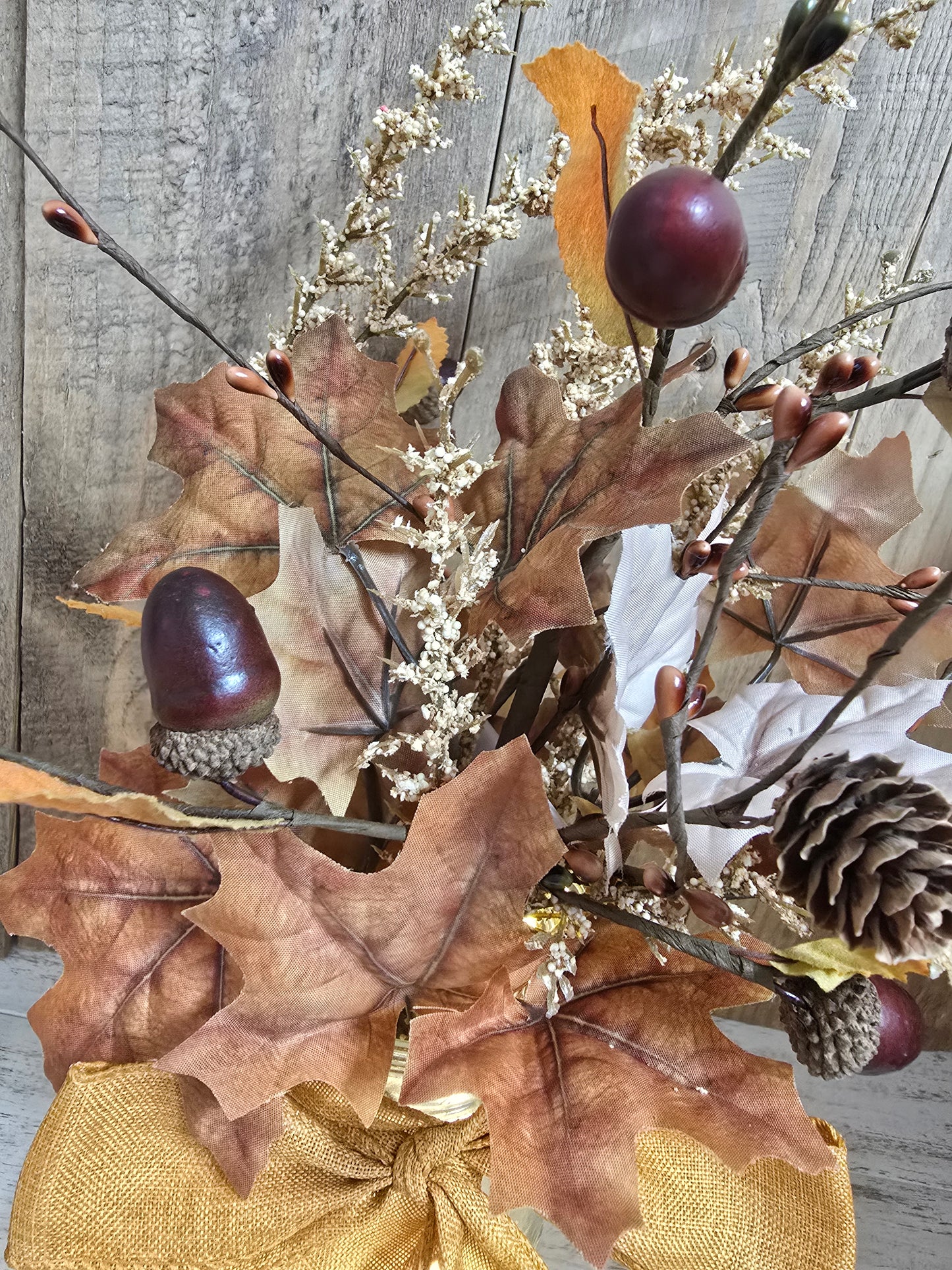 Fall Maple Leaf Lighted Centerpiece